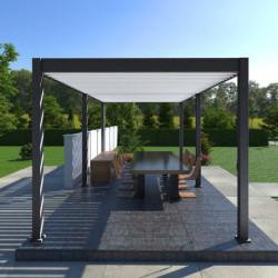 Pergola autoportante en alu gris avec lames orientable 3x6m Ombrea