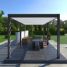 Pergola autoportante en alu gris avec lames orientable 3x6m Ombrea