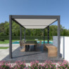 Pergola autoportante en alu gris avec lames orientable 3x6m Ombrea