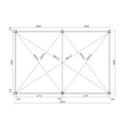 Pergola autoportante en alu gris avec lames orientable 4x6m Ombrea