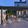 Pergola autoportante en alu gris avec lames orientable 4x6m Ombrea