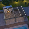 Pergola autoportante en alu gris avec lames orientable 4x6m Ombrea