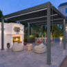 Pergola autoportante en alu gris avec lames orientable 4x6m Ombrea