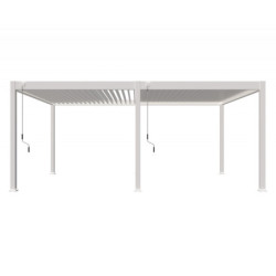 Pergola autoportante en alu blanc avec lames orientable 4x6m Ombrea
