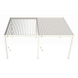 Pergola autoportante en alu blanc avec lames orientable 4x6m Ombrea