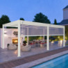 Pergola autoportante en alu blanc avec lames orientable 4x6m Ombrea