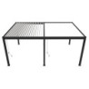 Pergola autoportante en alu gris avec lames blanches 4x6m Ombrea