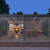 Pergola autoportante en alu gris avec lames blanches 4x6m Ombrea