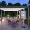 Pergola autoportante en alu gris avec lames blanches 4x6m Ombrea