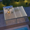 Pergola autoportante en alu gris avec lames blanches 4x6m Ombrea