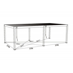 Pergola autoportante en alu gris avec lames orientable 4x8m Ombrea