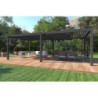 Pergola autoportante en alu gris avec lames orientable 4x8m Ombrea