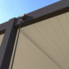 Pergola autoportante en alu gris avec lames blanches 4x8m Ombrea