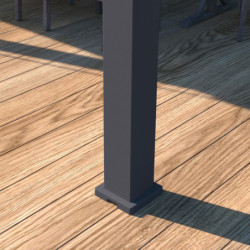 Pergola autoportante en alu gris avec lames blanches 4x8m Ombrea