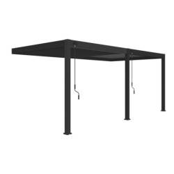 Pergola adossée en alu anthracite avec lames orientable 3x6m Ombrea