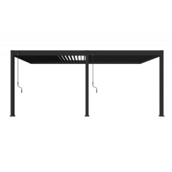 Pergola adossée en alu anthracite avec lames orientable 3x6m Ombrea