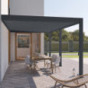 Pergola adossée en alu anthracite avec lames orientable 3x6m Ombrea