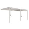 Pergola adossée en alu blanc avec lames orientable 3x6m Ombrea