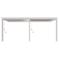Pergola adossée en alu blanc avec lames orientable 3x6m Ombrea