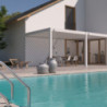 Pergola adossée en alu blanc avec lames orientable 3x6m Ombrea