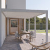 Pergola adossée en alu blanc avec lames orientable 3x6m Ombrea