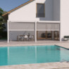 Pergola adossée en alu blanc avec lames orientable 3x6m Ombrea