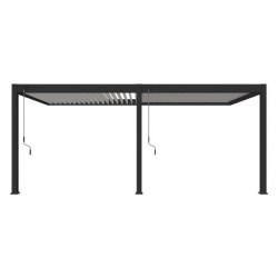 Pergola adossée en alu anthracite avec lames blanches 3x6m Ombrea