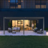 Pergola adossée en alu anthracite avec lames orientable 4x6m Ombrea