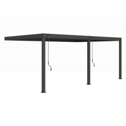 Pergola adossée en alu anthracite avec lames orientable 4x6m Ombrea