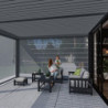 Pergola adossée en alu anthracite avec lames orientable 4x6m Ombrea