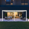 Pergola adossée en alu blanc avec lames orientable 4x6m Ombrea