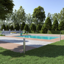 Pergola adossée en alu blanc avec lames orientable 4x6m Ombrea