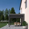 Pergola autoportante en alu gris avec lames orientable 3x3m Ombrea