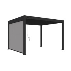 Pergola autoportante en alu gris avec lames orientable 3x3m Ombrea