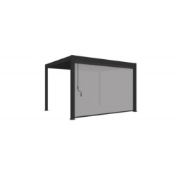 Pergola autoportante en alu gris avec store gris 4m - 3x4m Ombrea