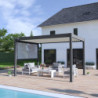 Pergola autoportante en alu bi-colore - store gris 4m - 3x4m Ombrea