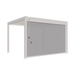 Pergola autoportante en alu blanc avec store 4m blanc 4x4m Ombrea