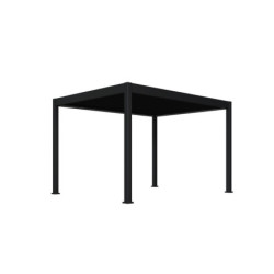 Pergola motorisée en alu gris avec lames orientable 3x4m Ombrea