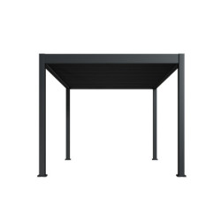 Pergola motorisée en alu gris avec lames orientable 3x4m Ombrea