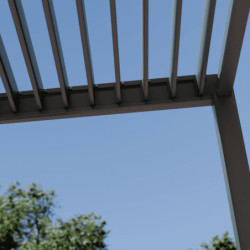 Pergola motorisée en alu gris avec lames orientable 3x4m Ombrea