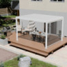 Pergola motorisée en alu blanc avec lames orientable 3x4m Ombrea