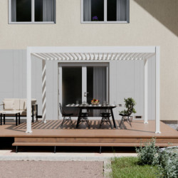 Pergola motorisée en alu blanc avec lames orientable 3x4m Ombrea