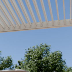 Pergola motorisée en alu blanc avec lames orientable 3x4m Ombrea