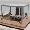 Pergola motorisée en alu gris et lames blanches 3x4m Ombrea
