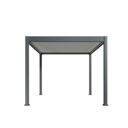 Pergola motorisée en alu gris et lames blanches 3x4m Ombrea
