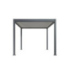 Pergola motorisée en alu gris et lames blanches 3x4m Ombrea