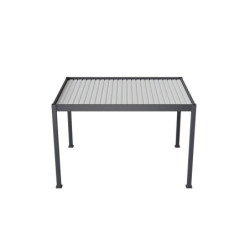 Pergola motorisée en alu gris et lames blanches 3x4m Ombrea