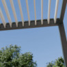 Pergola motorisée en alu gris et lames blanches 3x4m Ombrea