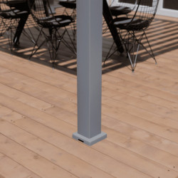 Pergola motorisée en alu gris et lames blanches 3x4m Ombrea