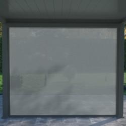 Pergola adossée en alu anthracite avec lames 3x4m et store 4m Ombrea